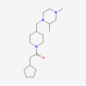 2-Cyclopentyl-1-(4-((2,4-dimethylpiperazin-1-yl)methyl)piperidin-1-yl)ethanone