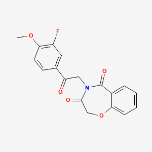 molecular formula C18H14FNO5 B2659677 4-[2-(3-Fluoro-4-methoxyphenyl)-2-oxoethyl]-2,3,4,5-tetrahydro-1,4-benzoxazepine-3,5-dione CAS No. 898642-69-8