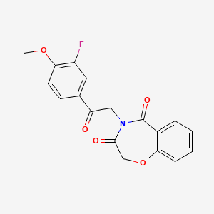 4-[2-(3-fluoro-4-methoxyphenyl)-2-oxoethyl]-1,4-benzoxazepine-3,5(2H,4H)-dione