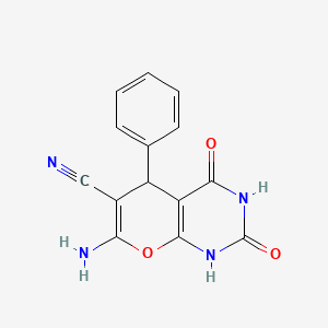 7-amino-2,4-dioxo-5-phenyl-1,3,4,5-tetrahydro-2H-pyrano[2,3-d]pyrimidine-6-carbonitrile