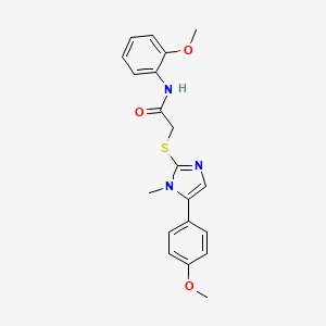molecular formula C20H21N3O3S B2659725 N-(2-methoxyphenyl)-2-{[5-(4-methoxyphenyl)-1-methyl-1H-imidazol-2-yl]sulfanyl}acetamide CAS No. 484681-54-1