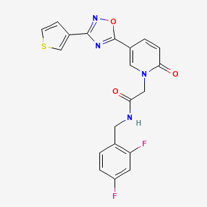 molecular formula C20H14F2N4O3S B2659735 N-(2,4-difluorobenzyl)-2-(2-oxo-5-(3-(thiophen-3-yl)-1,2,4-oxadiazol-5-yl)pyridin-1(2H)-yl)acetamide CAS No. 1421529-96-5