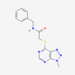 molecular formula C14H14N6OS B2659738 N-benzyl-2-((3-methyl-3H-[1,2,3]triazolo[4,5-d]pyrimidin-7-yl)thio)acetamide CAS No. 1058238-55-3