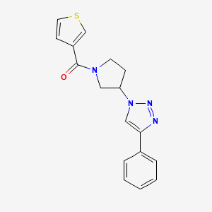 (3-(4-phenyl-1H-1,2,3-triazol-1-yl)pyrrolidin-1-yl)(thiophen-3-yl)methanone