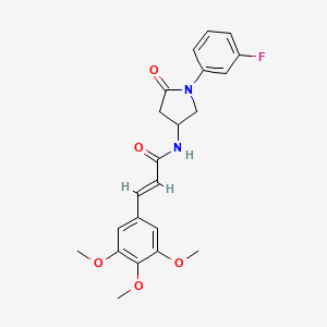 (2E)-N-[1-(3-fluorophenyl)-5-oxopyrrolidin-3-yl]-3-(3,4,5-trimethoxyphenyl)acrylamide