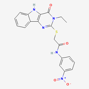 2-((3-ethyl-4-oxo-4,5-dihydro-3H-pyrimido[5,4-b]indol-2-yl)thio)-N-(3-nitrophenyl)acetamide