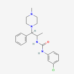 molecular formula C21H27ClN4O B2659763 1-(3-Chlorophenyl)-3-(1-(4-methylpiperazin-1-yl)-1-phenylpropan-2-yl)urea CAS No. 868228-51-7