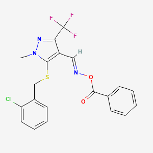 N-(benzoyloxy)-N-{[5-[(2-chlorobenzyl)sulfanyl]-1-methyl-3-(trifluoromethyl)-1H-pyrazol-4-yl]methylene}amine