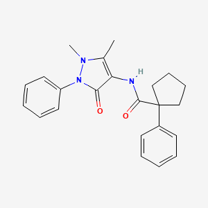 molecular formula C23H25N3O2 B2659781 N-(1,5-dimethyl-3-oxo-2-phenyl-2,3-dihydro-1H-pyrazol-4-yl)-1-phenylcyclopentane-1-carboxamide CAS No. 663929-25-7