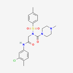 N-(2-((3-chloro-4-methylphenyl)amino)-2-oxoethyl)-4-methyl-N-tosylpiperazine-1-carboxamide
