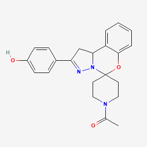 molecular formula C22H23N3O3 B2659814 1-(2-(4-Hydroxyphenyl)-1,10b-dihydrospiro[benzo[e]pyrazolo[1,5-c][1,3]oxazine-5,4'-piperidin]-1'-yl)ethanone CAS No. 899983-71-2