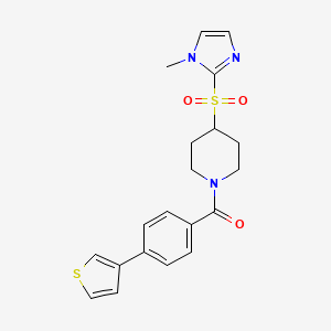 molecular formula C20H21N3O3S2 B2659815 (4-((1-methyl-1H-imidazol-2-yl)sulfonyl)piperidin-1-yl)(4-(thiophen-3-yl)phenyl)methanone CAS No. 2310124-94-6