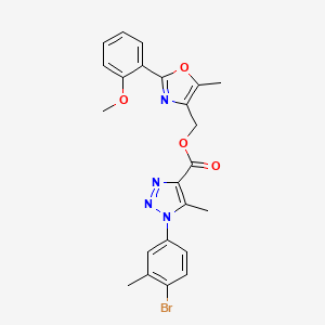 molecular formula C23H21BrN4O4 B2659818 [2-(2-methoxyphenyl)-5-methyl-1,3-oxazol-4-yl]methyl 1-(4-bromo-3-methylphenyl)-5-methyl-1H-1,2,3-triazole-4-carboxylate CAS No. 1224001-27-7