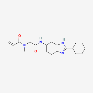 molecular formula C19H28N4O2 B2659819 N-[2-[(2-Cyclohexyl-4,5,6,7-tetrahydro-3H-benzimidazol-5-yl)amino]-2-oxoethyl]-N-methylprop-2-enamide CAS No. 2411308-60-4