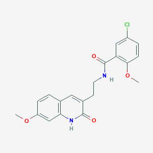 molecular formula C20H19ClN2O4 B2659820 5-chloro-2-methoxy-N-[2-(7-methoxy-2-oxo-1,2-dihydroquinolin-3-yl)ethyl]benzamide CAS No. 851405-61-3