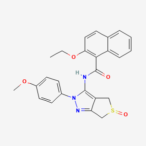 molecular formula C25H23N3O4S B2659824 2-ethoxy-N-(2-(4-methoxyphenyl)-5-oxido-4,6-dihydro-2H-thieno[3,4-c]pyrazol-3-yl)-1-naphthamide CAS No. 1020478-79-8