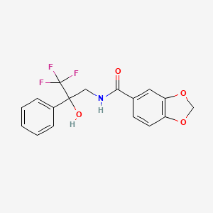 molecular formula C17H14F3NO4 B2659825 N-(3,3,3-trifluoro-2-hydroxy-2-phenylpropyl)-2H-1,3-benzodioxole-5-carboxamide CAS No. 1351661-86-3