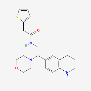 molecular formula C22H29N3O2S B2659828 N-(2-(1-methyl-1,2,3,4-tetrahydroquinolin-6-yl)-2-morpholinoethyl)-2-(thiophen-2-yl)acetamide CAS No. 922085-69-6