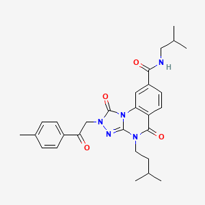 N-isobutyl-4-(3-methylbutyl)-2-[2-(4-methylphenyl)-2-oxoethyl]-1,5-dioxo-1,2,4,5-tetrahydro[1,2,4]triazolo[4,3-a]quinazoline-8-carboxamide