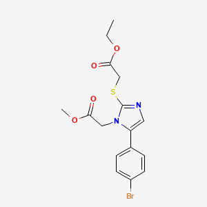 ethyl 2-((5-(4-bromophenyl)-1-(2-methoxy-2-oxoethyl)-1H-imidazol-2-yl)thio)acetate