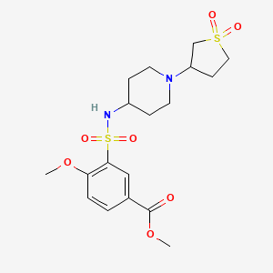 molecular formula C18H26N2O7S2 B2659839 methyl 3-{[1-(1,1-dioxo-1lambda6-thiolan-3-yl)piperidin-4-yl]sulfamoyl}-4-methoxybenzoate CAS No. 2034225-00-6