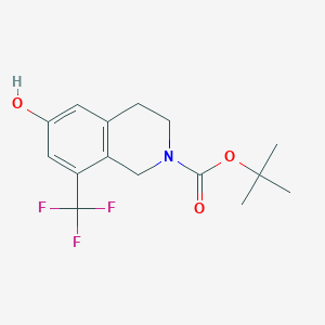 molecular formula C15H18F3NO3 B2659868 Tert-butyl 6-hydroxy-8-(trifluoromethyl)-3,4-dihydro-1H-isoquinoline-2-carboxylate CAS No. 1579517-61-5