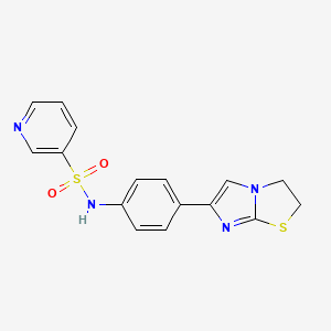molecular formula C16H14N4O2S2 B2659893 N-(4-{2H,3H-imidazo[2,1-b][1,3]thiazol-6-yl}phenyl)pyridine-3-sulfonamide CAS No. 893987-33-2