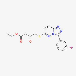 molecular formula C17H15FN4O3S B2659901 ethyl 4-{[3-(3-fluorophenyl)-[1,2,4]triazolo[4,3-b]pyridazin-6-yl]sulfanyl}-3-oxobutanoate CAS No. 852375-24-7