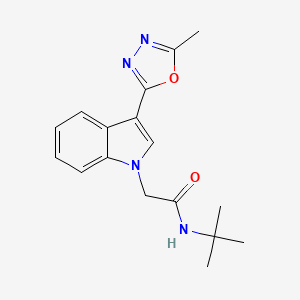 molecular formula C17H20N4O2 B2659918 N-tert-butyl-2-[3-(5-methyl-1,3,4-oxadiazol-2-yl)-1H-indol-1-yl]acetamide CAS No. 950463-91-9