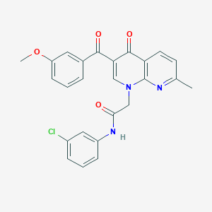 molecular formula C25H20ClN3O4 B2659919 N-(3-chlorophenyl)-2-[3-(3-methoxybenzoyl)-7-methyl-4-oxo-1,4-dihydro-1,8-naphthyridin-1-yl]acetamide CAS No. 894890-17-6