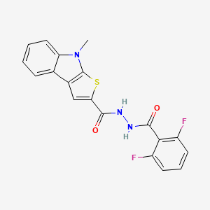 molecular formula C19H13F2N3O2S B2659930 N'-(2,6-difluorobenzoyl)-8-methyl-8H-thieno[2,3-b]indole-2-carbohydrazide CAS No. 477855-45-1