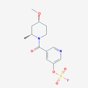 molecular formula C13H17FN2O5S B2659944 3-Fluorosulfonyloxy-5-[(2R,4R)-4-methoxy-2-methylpiperidine-1-carbonyl]pyridine CAS No. 2418595-03-4