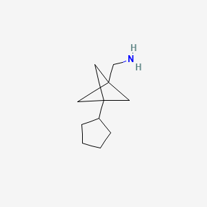 molecular formula C11H19N B2659990 (3-Cyclopentyl-1-bicyclo[1.1.1]pentanyl)methanamine CAS No. 2287340-51-4
