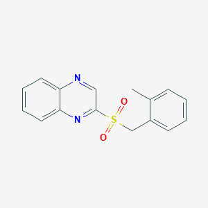molecular formula C16H14N2O2S B2660001 2-[(2-Methylbenzyl)sulfonyl]quinoxaline CAS No. 338977-87-0