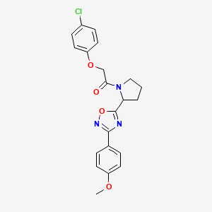 molecular formula C21H20ClN3O4 B2660011 5-{1-[(4-Chlorophenoxy)acetyl]pyrrolidin-2-yl}-3-(4-methoxyphenyl)-1,2,4-oxadiazole CAS No. 1046006-36-3