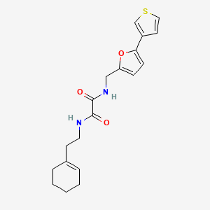 molecular formula C19H22N2O3S B2660022 N'-[2-(cyclohex-1-en-1-yl)ethyl]-N-{[5-(thiophen-3-yl)furan-2-yl]methyl}ethanediamide CAS No. 2034486-90-1