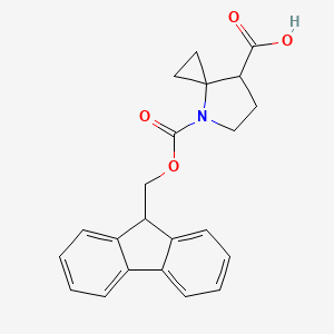 molecular formula C22H21NO4 B2660040 4-(9H-Fluoren-9-ylmethoxycarbonyl)-4-azaspiro[2.4]heptane-7-carboxylic acid CAS No. 2305255-59-6