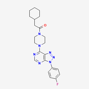 2-cyclohexyl-1-(4-(3-(4-fluorophenyl)-3H-[1,2,3]triazolo[4,5-d]pyrimidin-7-yl)piperazin-1-yl)ethanone