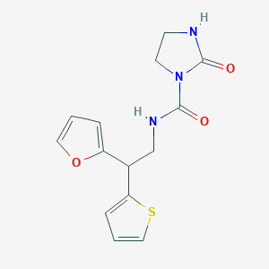 molecular formula C14H15N3O3S B2660068 N-[2-(furan-2-yl)-2-(thiophen-2-yl)ethyl]-2-oxoimidazolidine-1-carboxamide CAS No. 2097904-02-2