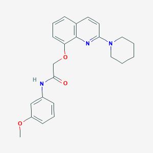 molecular formula C23H25N3O3 B2660078 N-(3-methoxyphenyl)-2-((2-(piperidin-1-yl)quinolin-8-yl)oxy)acetamide CAS No. 921788-11-6