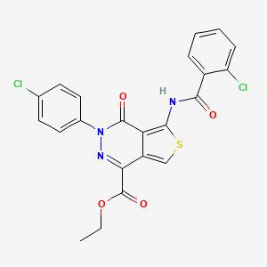 B2660089 Ethyl 5-[(2-chlorobenzoyl)amino]-3-(4-chlorophenyl)-4-oxothieno[3,4-d]pyridazine-1-carboxylate CAS No. 851950-42-0