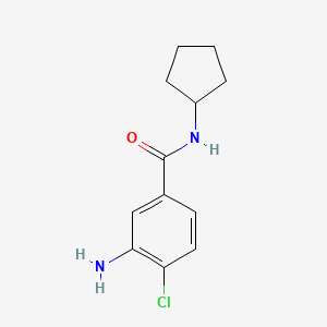 molecular formula C12H15ClN2O B2660092 3-amino-4-chloro-N-cyclopentylbenzamide CAS No. 926237-49-2