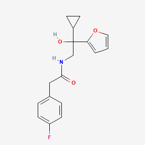 molecular formula C17H18FNO3 B2660112 N-[2-cyclopropyl-2-(furan-2-yl)-2-hydroxyethyl]-2-(4-fluorophenyl)acetamide CAS No. 1396793-82-0