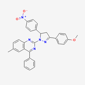 2-[3-(4-methoxyphenyl)-5-(4-nitrophenyl)-4,5-dihydro-1H-pyrazol-1-yl]-6-methyl-4-phenylquinazoline