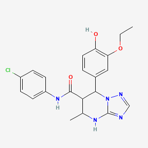 N-(4-chlorophenyl)-7-(3-ethoxy-4-hydroxyphenyl)-5-methyl-4,5,6,7-tetrahydro-[1,2,4]triazolo[1,5-a]pyrimidine-6-carboxamide