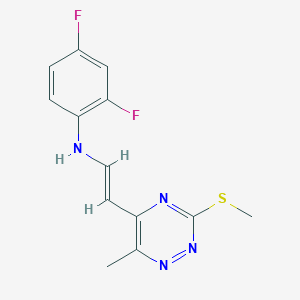 2,4-Difluoro-N-(2-(6-methyl-3-(methylsulfanyl)-1,2,4-triazin-5-yl)vinyl)aniline