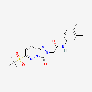 molecular formula C19H23N5O4S B2660128 N-(3,4-dimethylphenyl)-2-[6-(2-methylpropane-2-sulfonyl)-3-oxo-2H,3H-[1,2,4]triazolo[4,3-b]pyridazin-2-yl]acetamide CAS No. 1105212-15-4