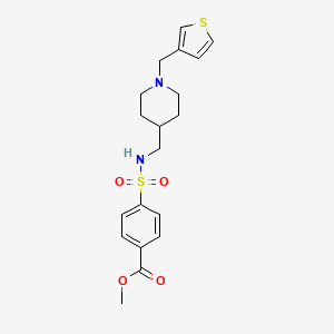 molecular formula C19H24N2O4S2 B2660158 methyl 4-(N-((1-(thiophen-3-ylmethyl)piperidin-4-yl)methyl)sulfamoyl)benzoate CAS No. 1396863-77-6