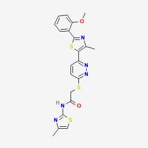 2-((6-(2-(2-methoxyphenyl)-4-methylthiazol-5-yl)pyridazin-3-yl)thio)-N-(4-methylthiazol-2-yl)acetamide