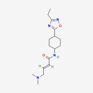 (E)-4-(Dimethylamino)-N-[4-(3-ethyl-1,2,4-oxadiazol-5-yl)cyclohexyl]but-2-enamide